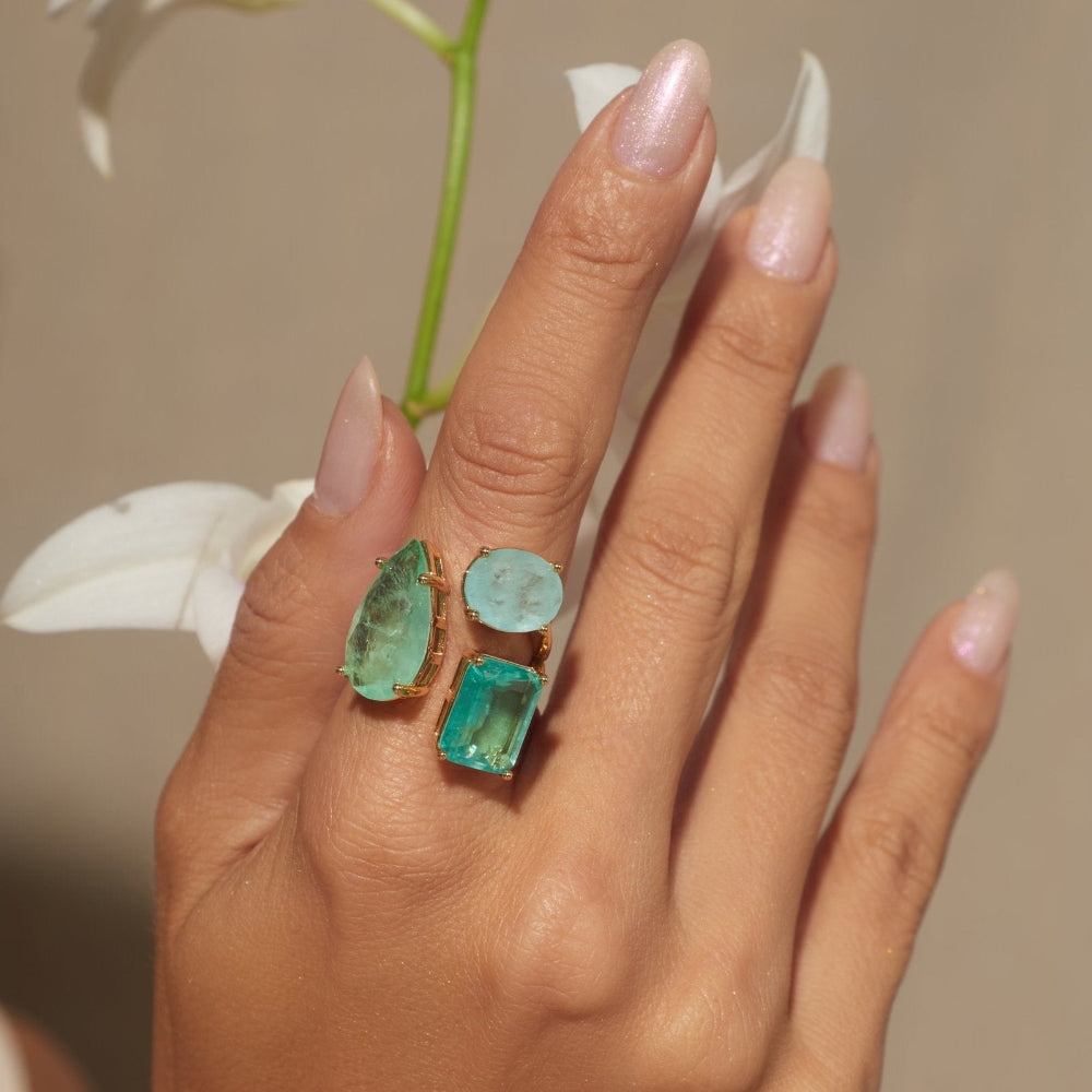 Green Tourmaline Fusion Statement Ring