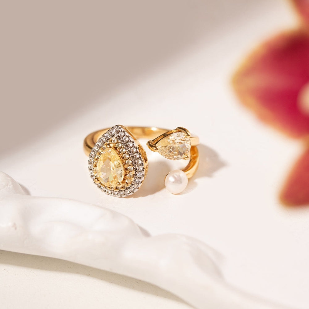 Freshwater Pearl & Citrine Ring