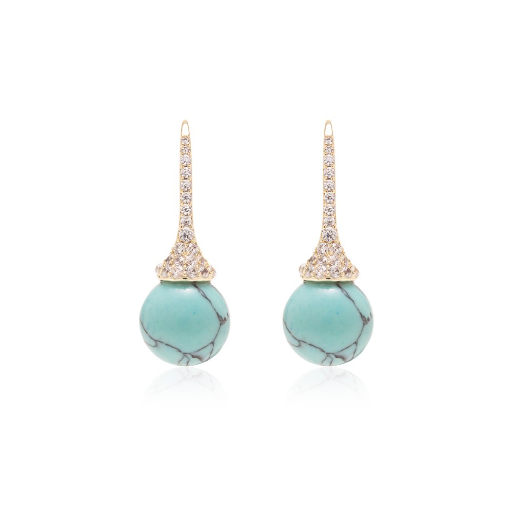 Turquoise Bead Drop Earrings
