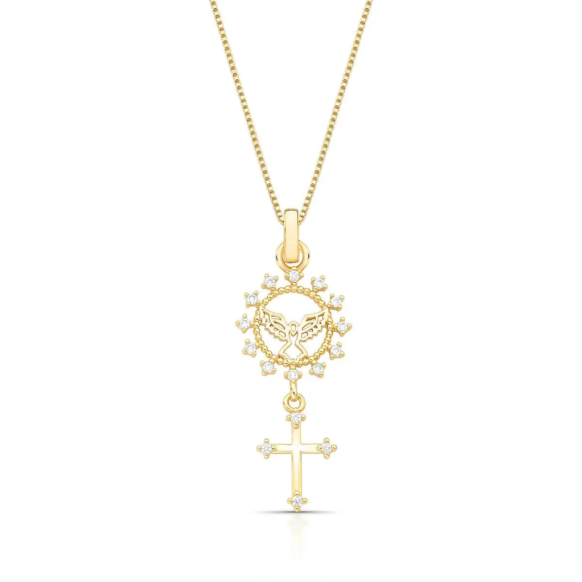 Holy Spirit Open Circle Pendant Necklace