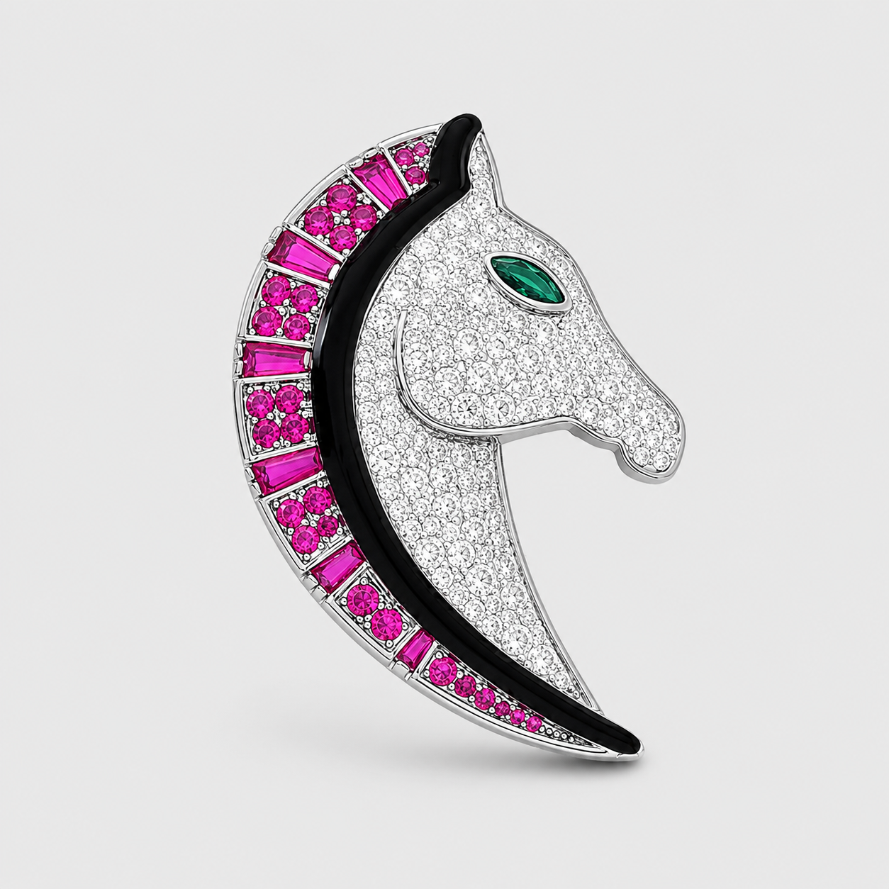Enamel Horse Brooch