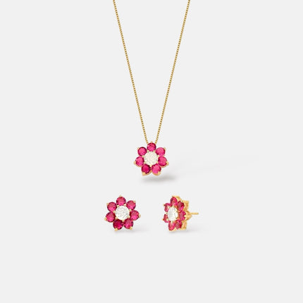 Pink zirconia flower set