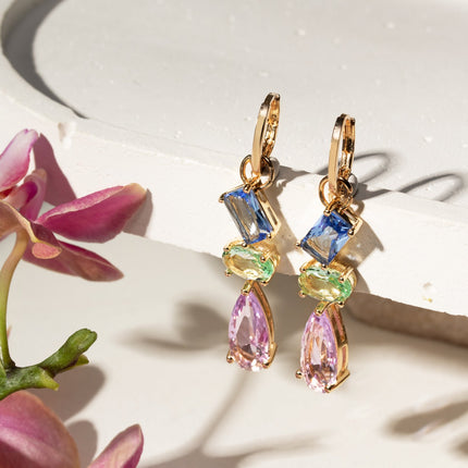 Colourful crystal earrings