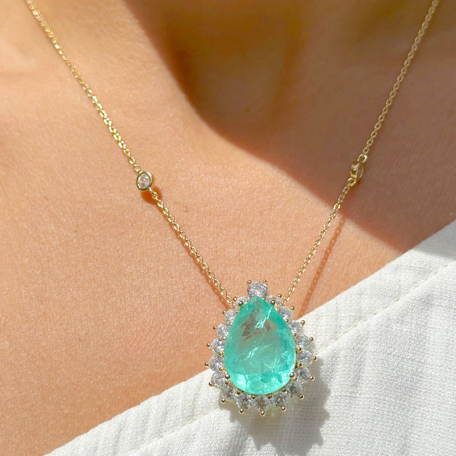 Drop tourmaline necklace