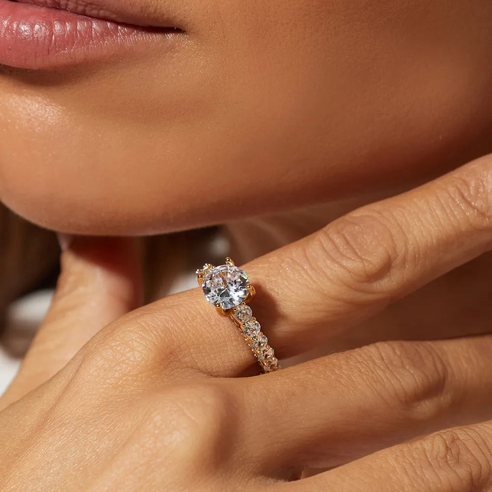 Cubic Zirconia Solitaire Ring