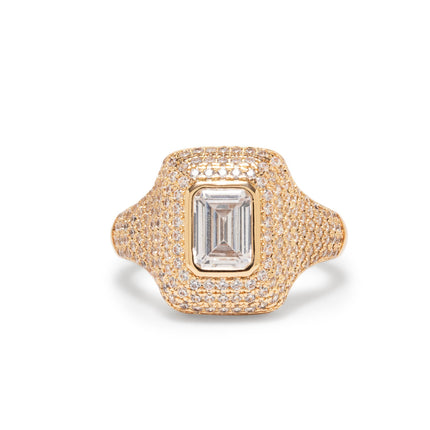 Rectangle crystal ring