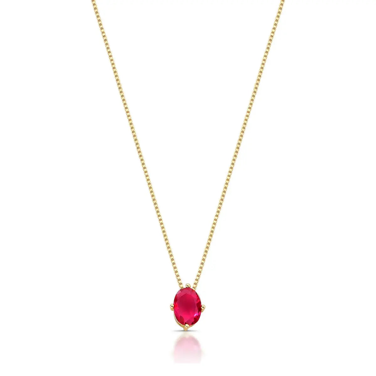 July Birthstone Ruby Crystal Necklace