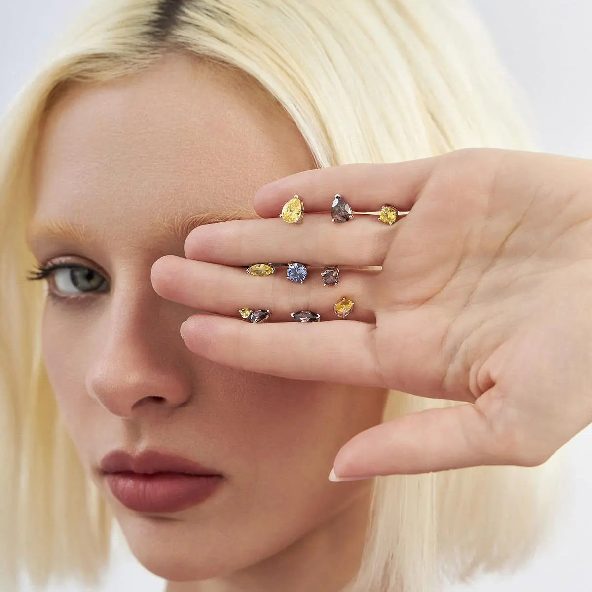 Oval Crystal Stud Earrings