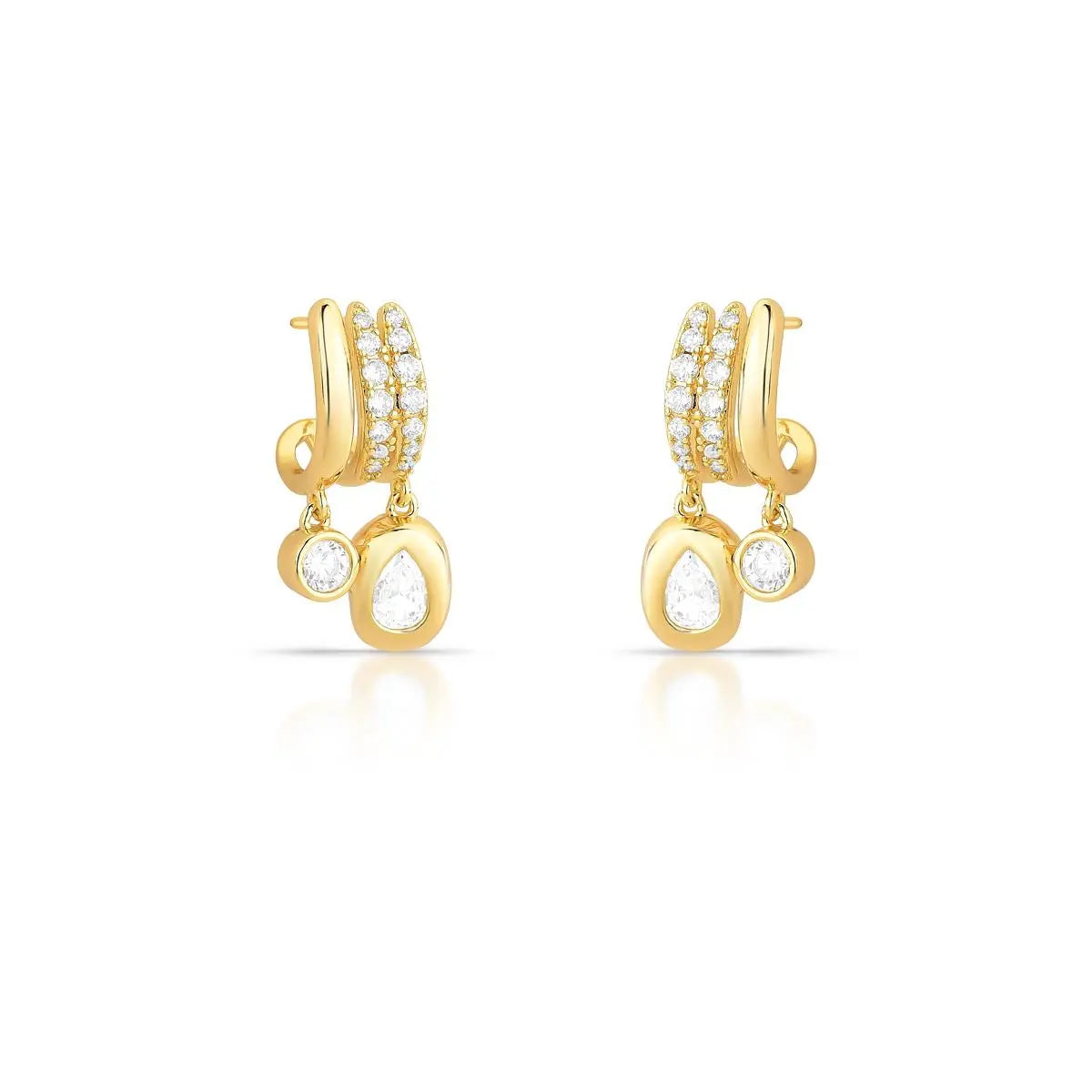 Gold Crystal Hoop Earrings