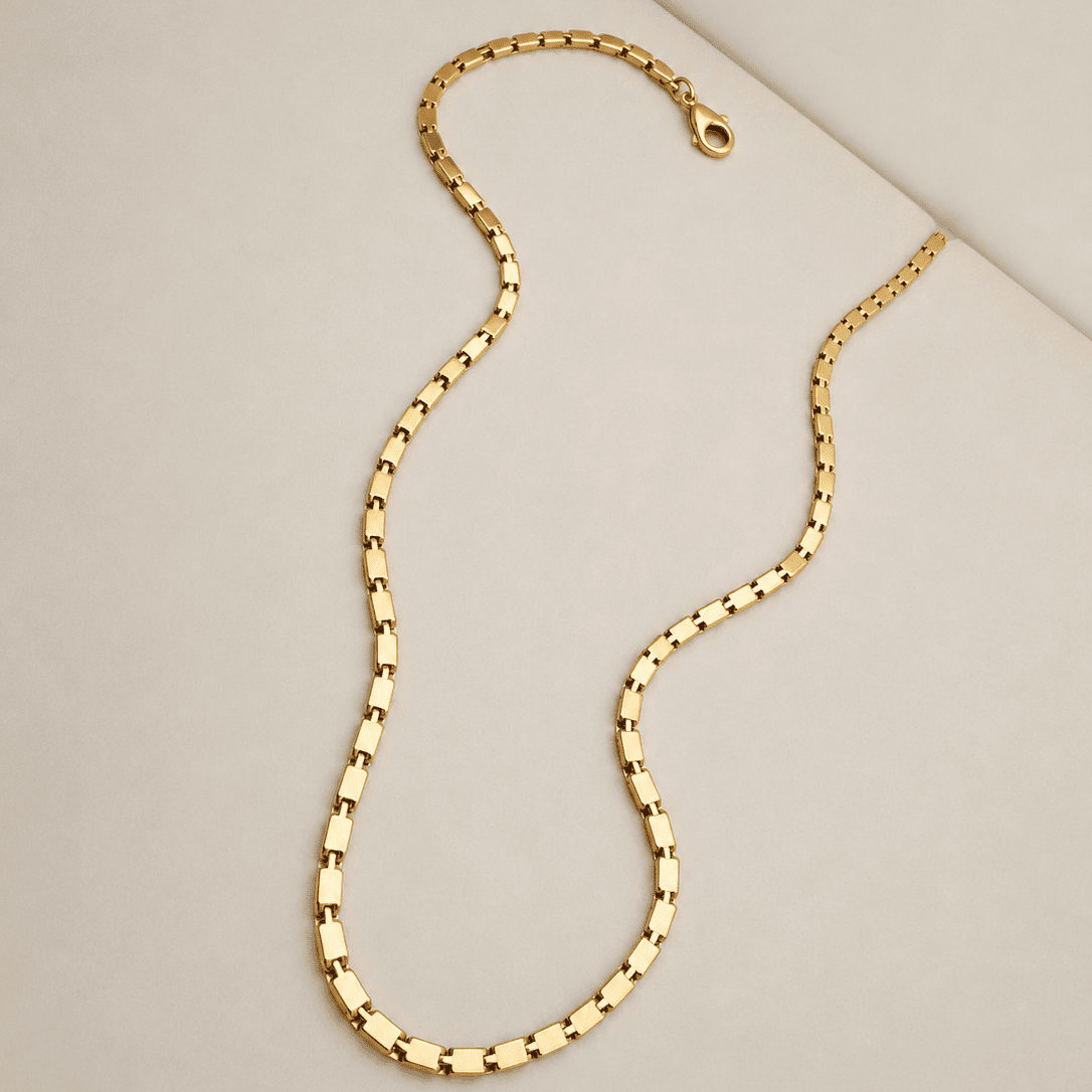 Gold Plated Minimal Chain Necklace [Villa Valentina]
