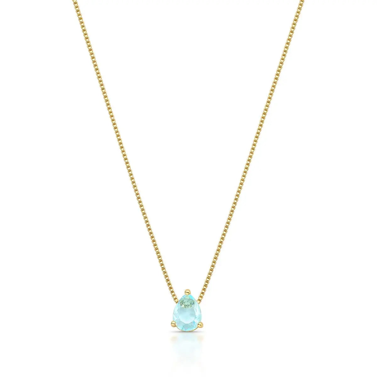 March Birthstone Aquamarine Crystal Necklace