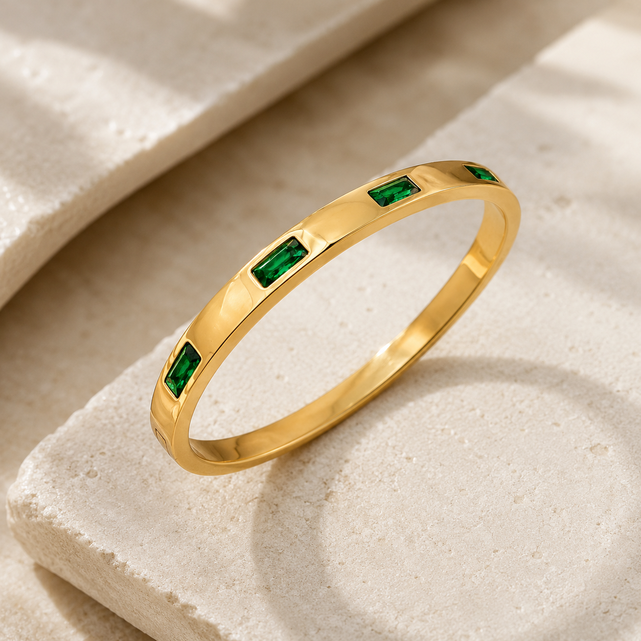 Emerald Zirconia Bangle [Villa Valentina]