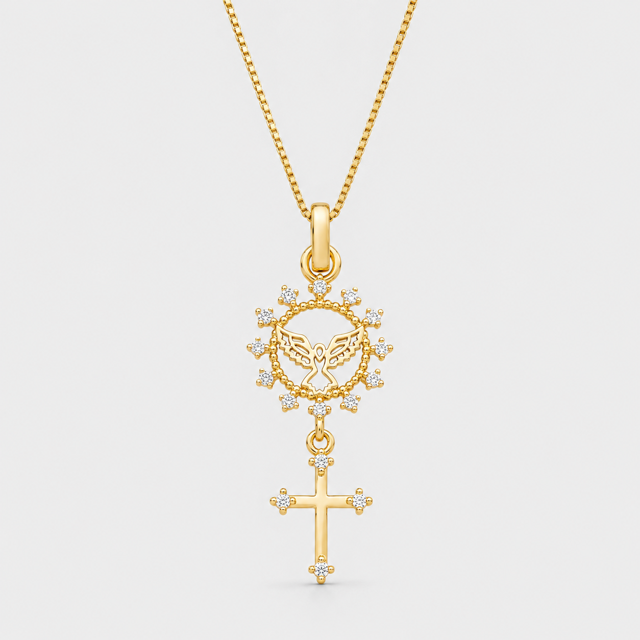 Holy Spirit Open Circle Pendant Necklace