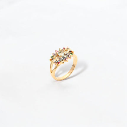 Eyes colourful zirconia ring