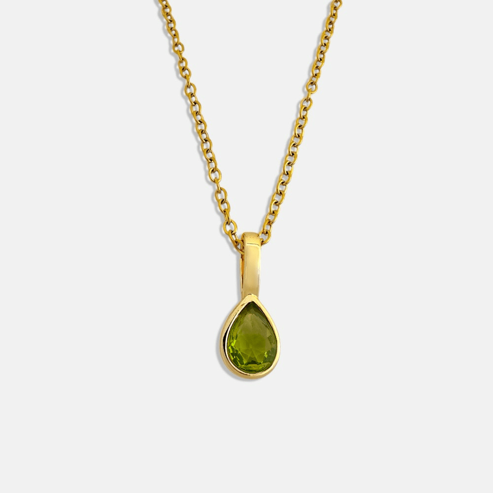 August birthstone chain necklace