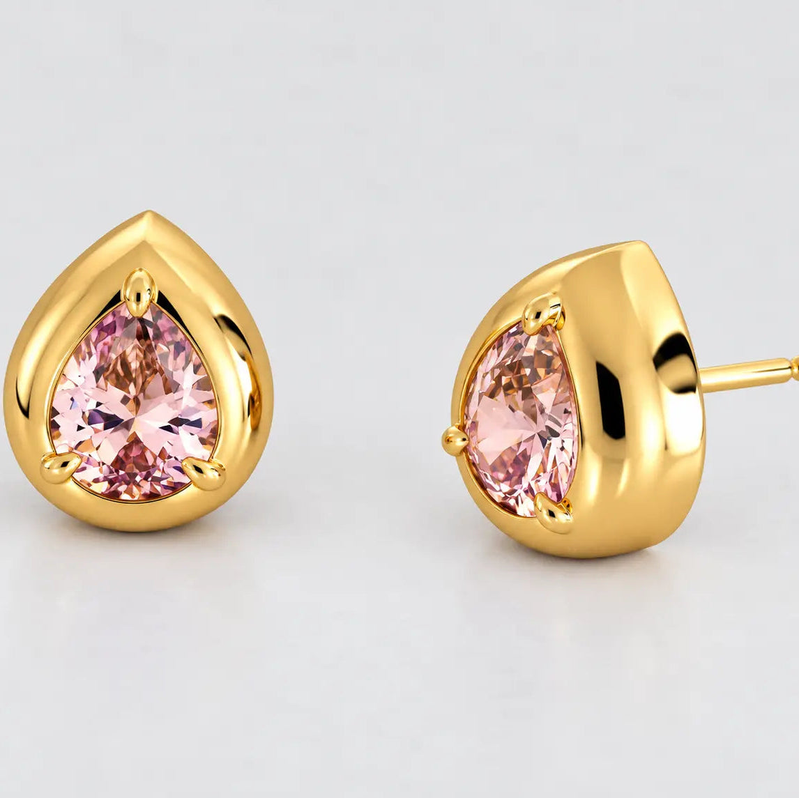Gold October Birthstone Teardrop Earrings