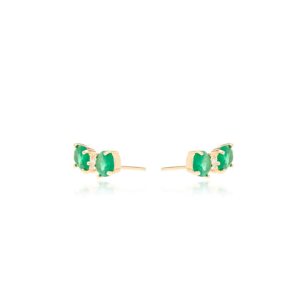 Ear cuff emerald zirconia earrings
