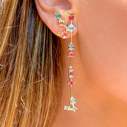 Colourful crystal earrings