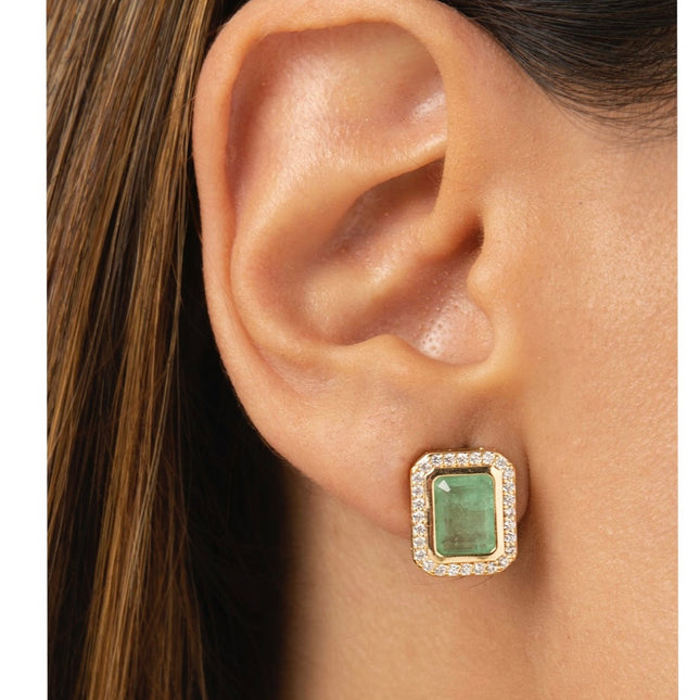 Square tourmaline earrings