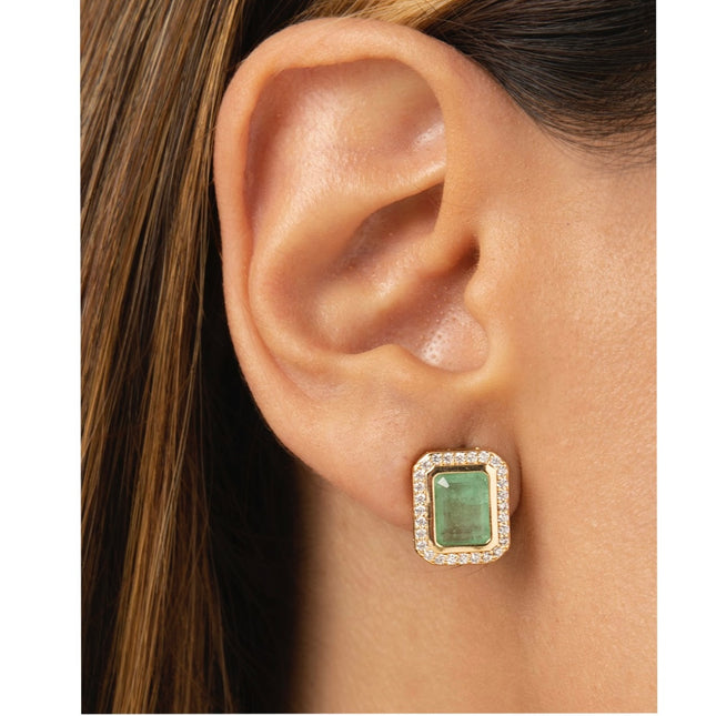 Square tourmaline earrings