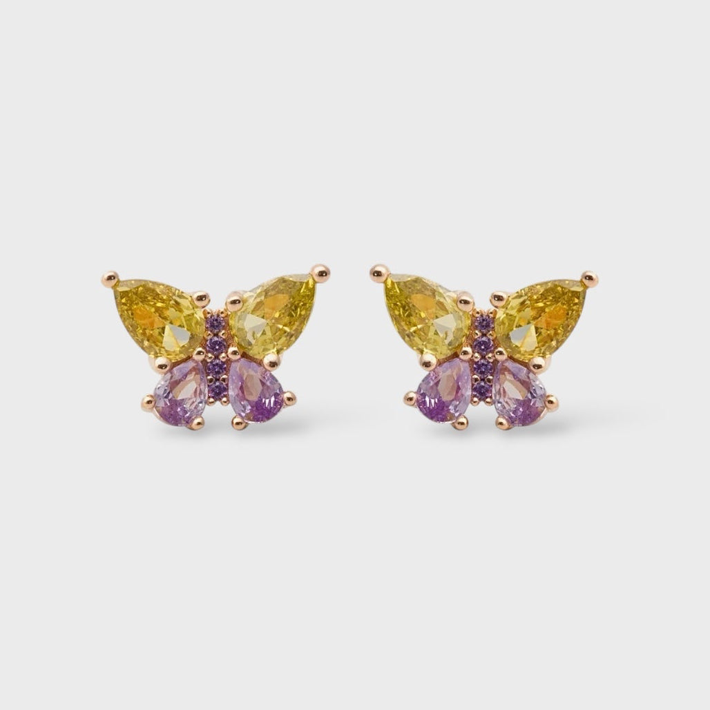Colourful Crystal Butterfly Earrings
