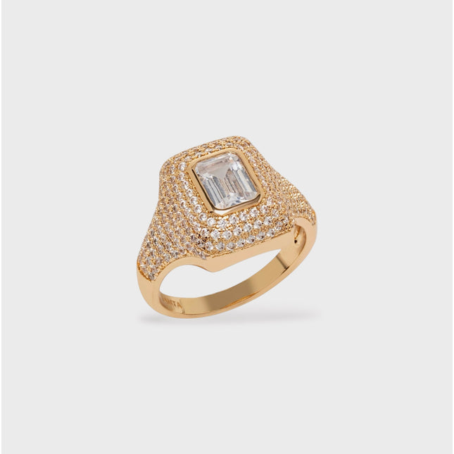 Rectangle crystal ring