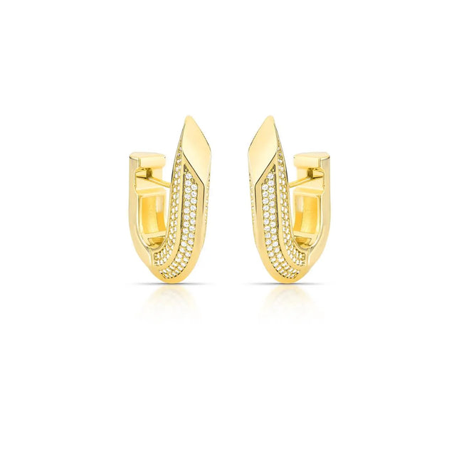 Hoop zirconia earrings