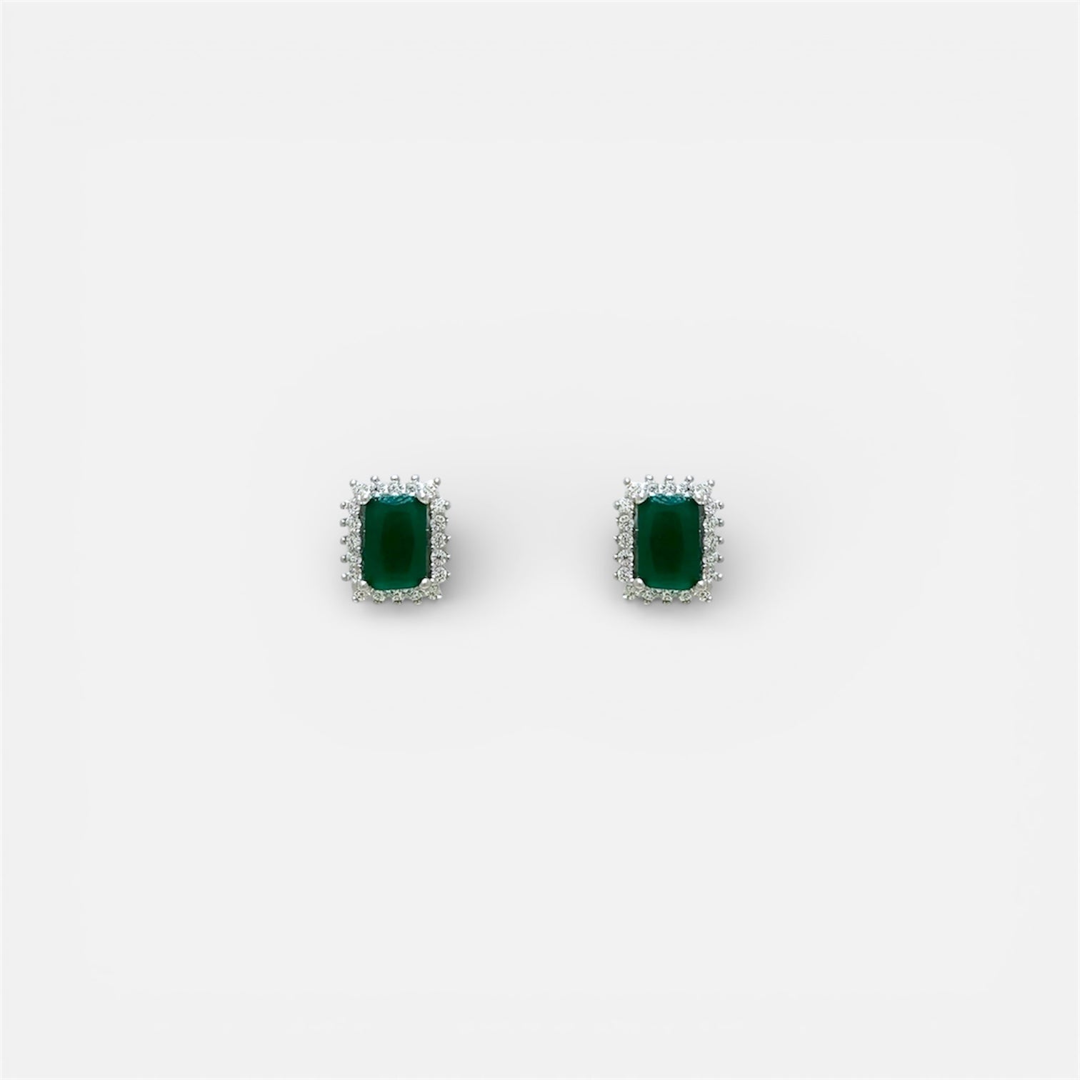 Emerald Zirconia Stud Earrings