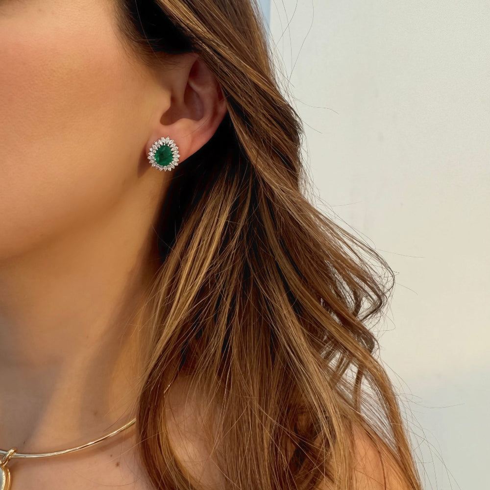 Fusion Emerald Teardrop Earrings [Villa Valentina]