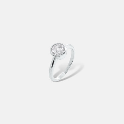 Sterling silver solitary ring