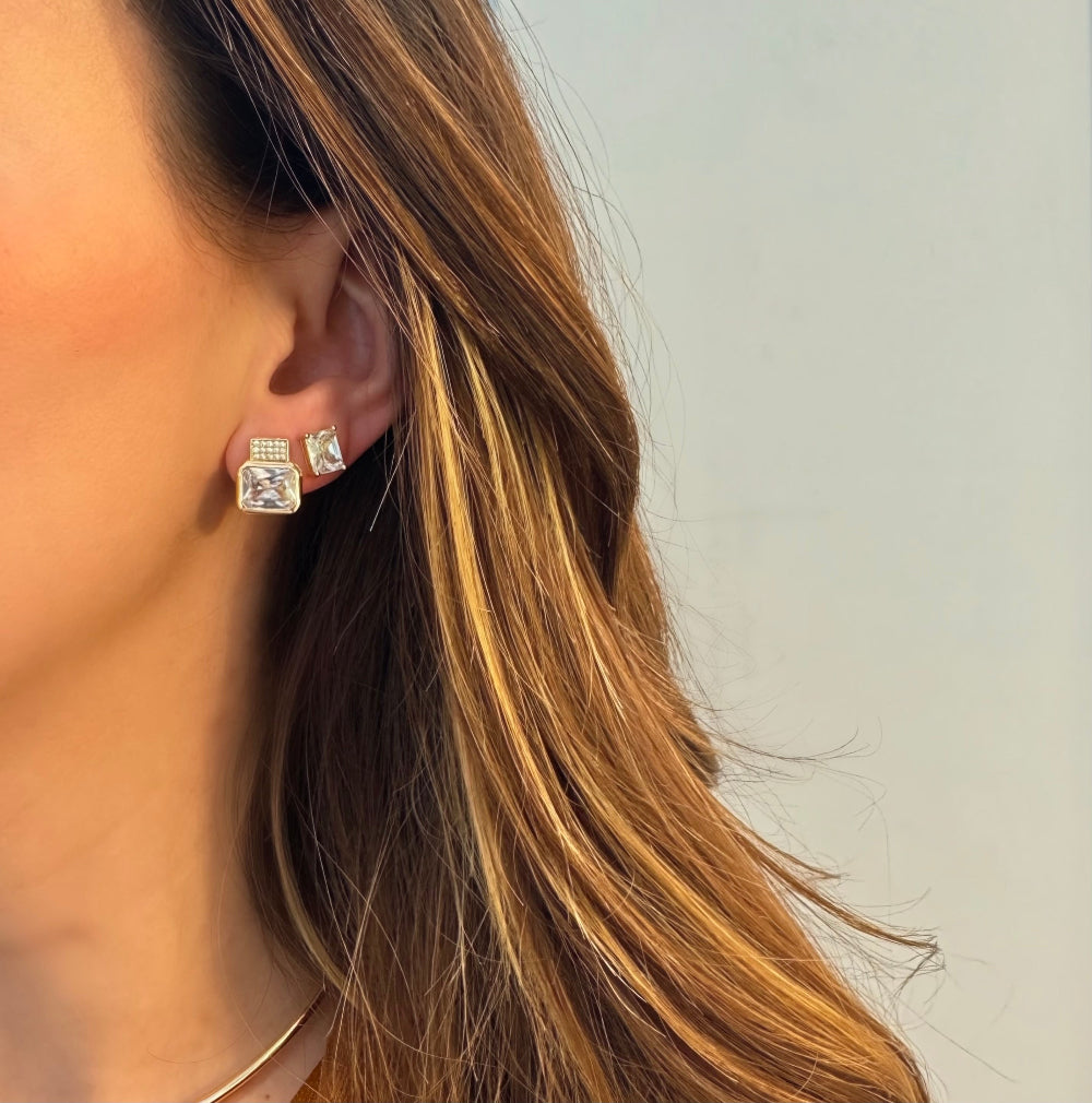 Square Zirconia Earrings