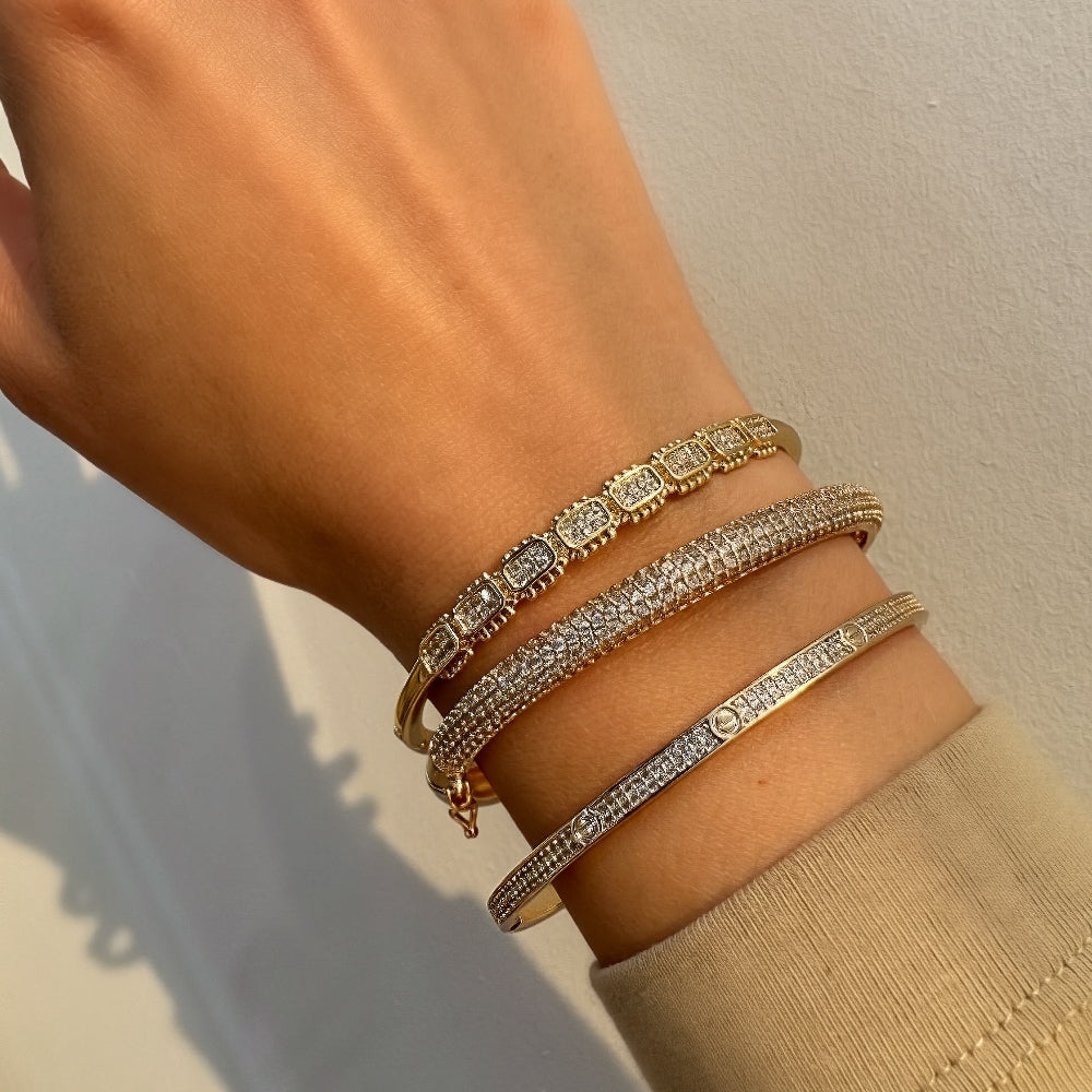Textured Zirconia Bangle [Villa Valentina]