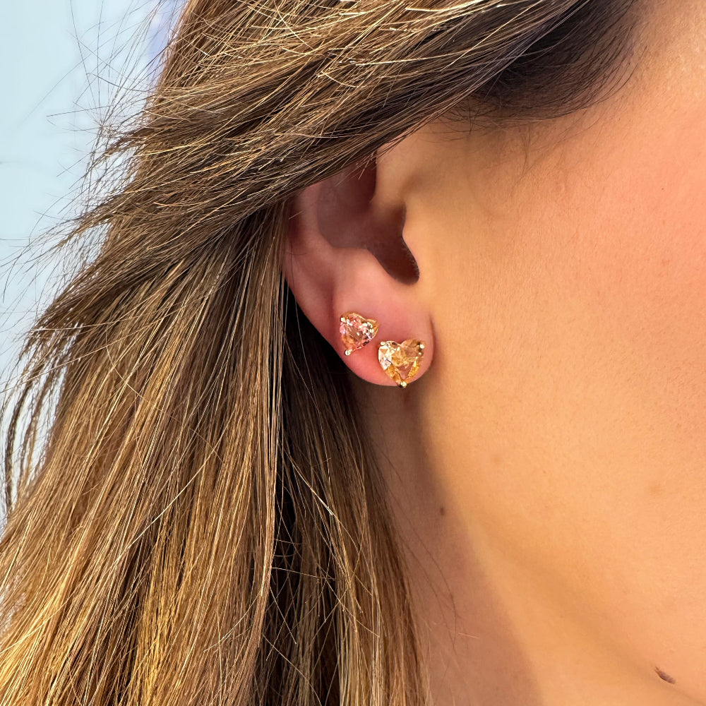 Heart crystal earrings [Villa Valentina]