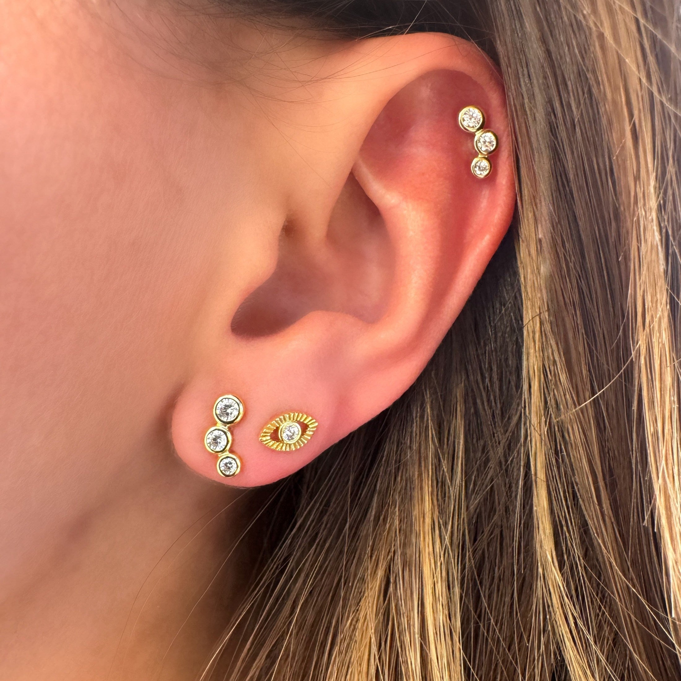 Zirconia Ear Cuff Stud Earrings [Villa Valentina]