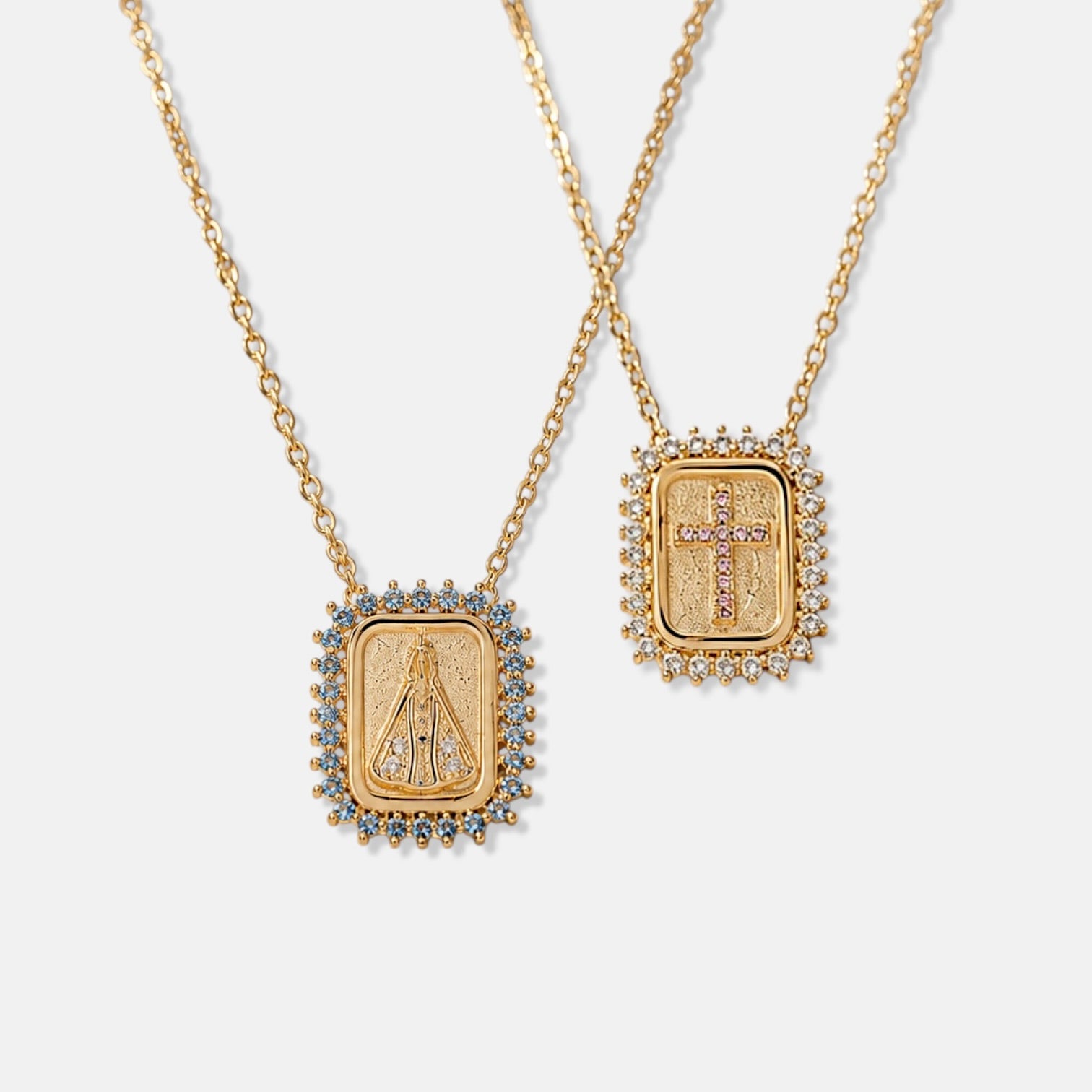 Scapular zirconia necklace [Villa Valentina]