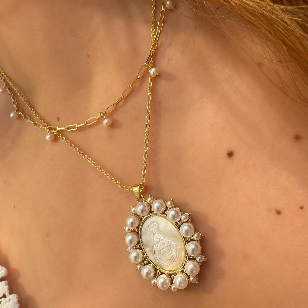 Our Lady Mother of Pearl Necklace [Villa Valentina]