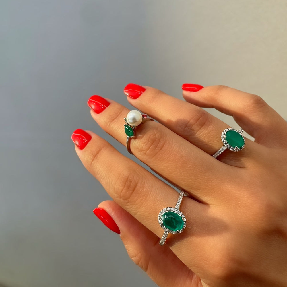 Emerald Solitaire Zirconia Ring [Villa Valentina]