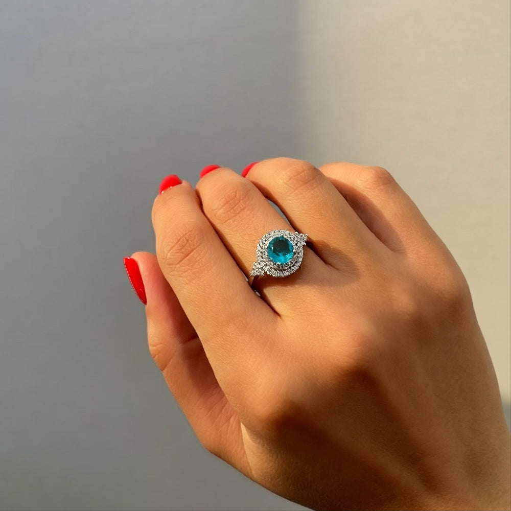 Round Tourmaline Zirconia Ring [Villa Valentina]