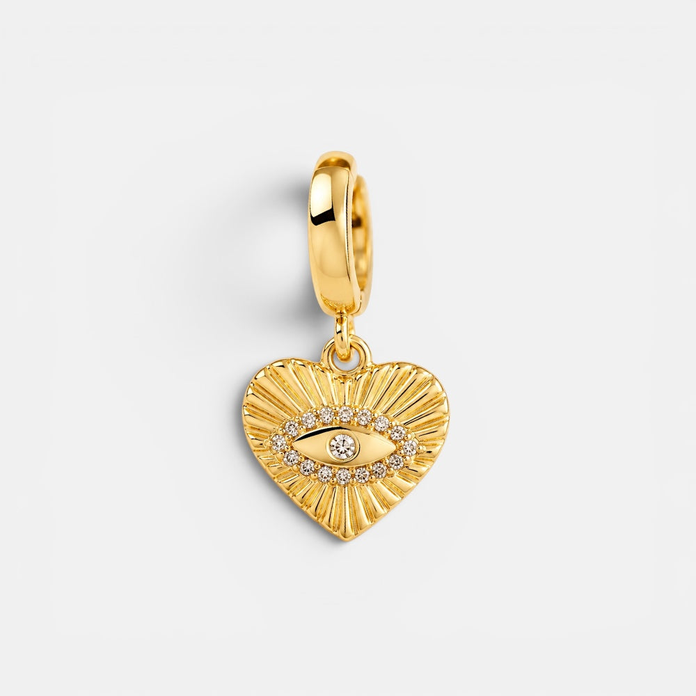 Gold plated Evil Eye zirconia charm by Villa Valentina