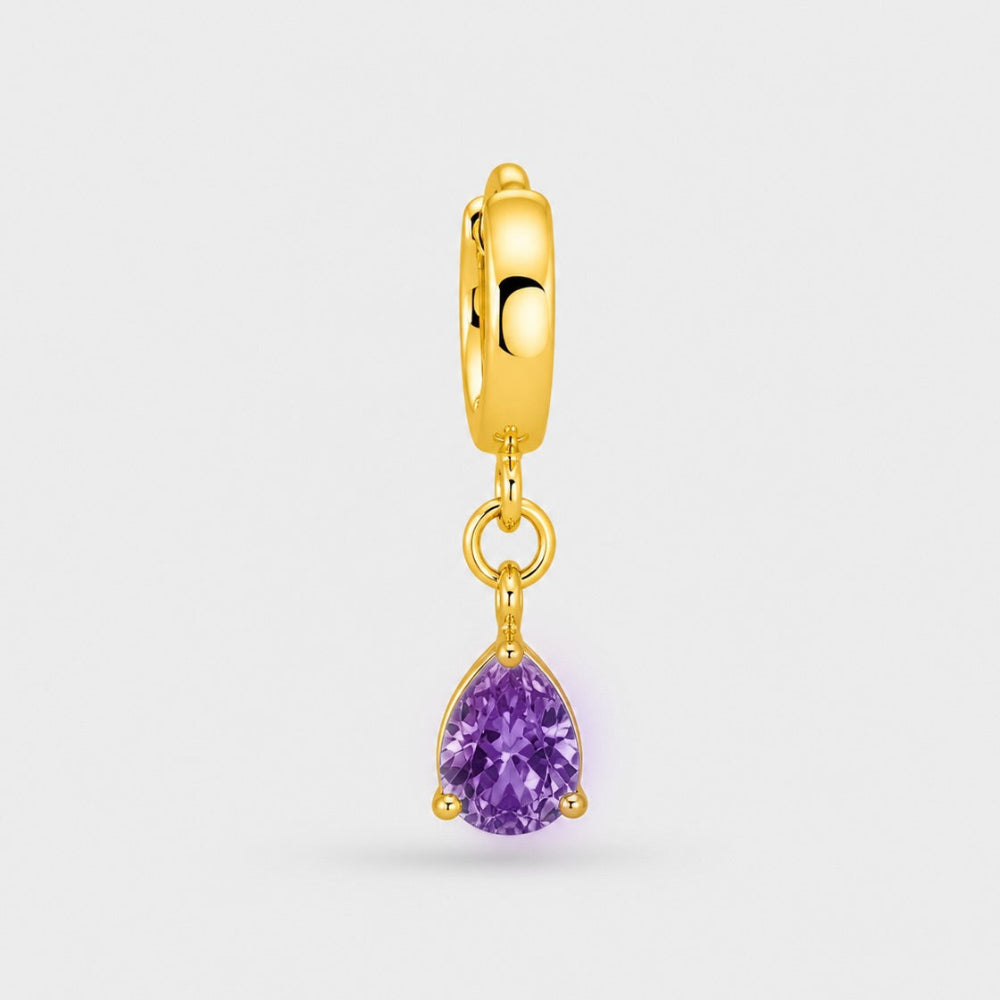 Gold plated birthstone charm jewellery detail
