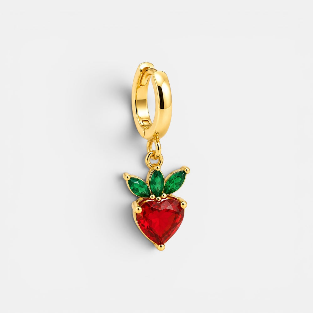 Gold plated strawberry zirconia charm by Villa Valentina