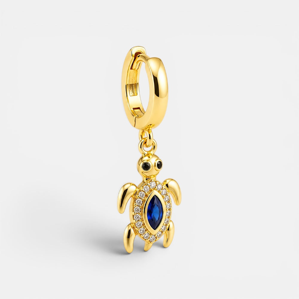 Gold plated turtle zirconia charm
