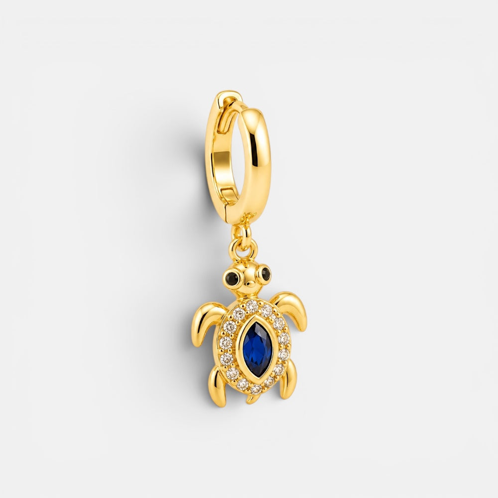 Gold plated turtle zirconia charm by Villa Valentina