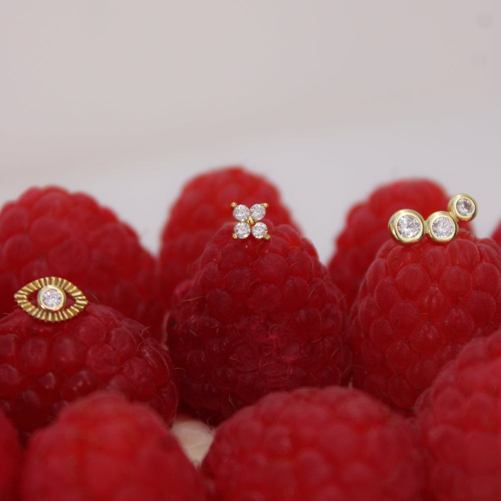 Zirconia Ear Cuff Stud Earrings [Villa Valentina]