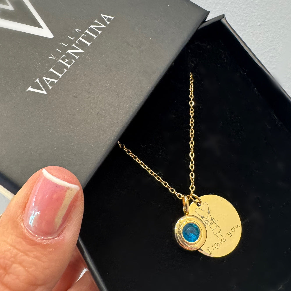 Personalised Round Pendant Necklace [Villa Valentina]