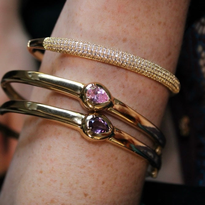 Gold October Birthstone Bangle