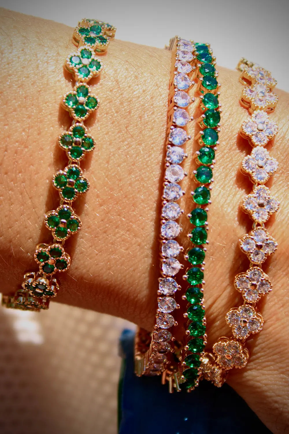 Zirconia Flower Tennis Bracelet [Villa Valentina]