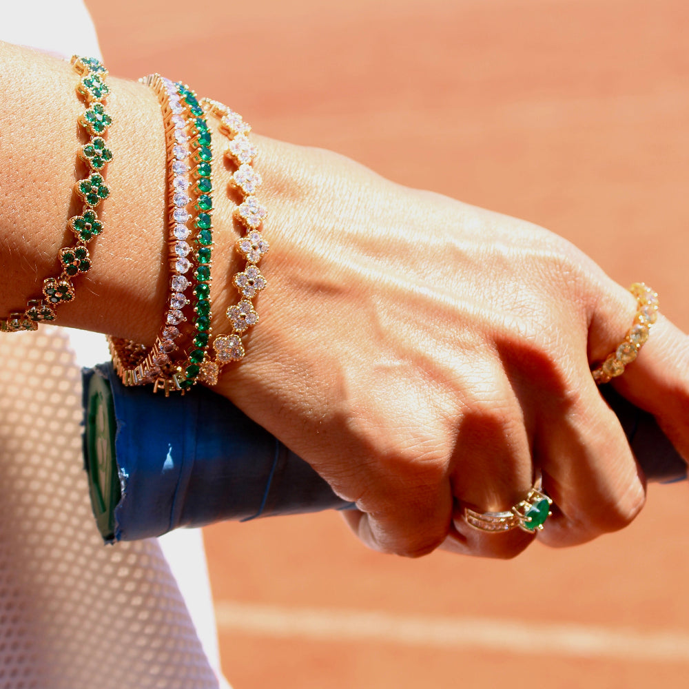 Zirconia Flower Tennis Bracelet [Villa Valentina]