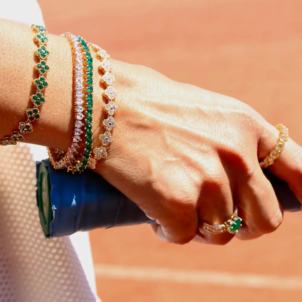 Zirconia Flower Tennis Bracelet [Villa Valentina]