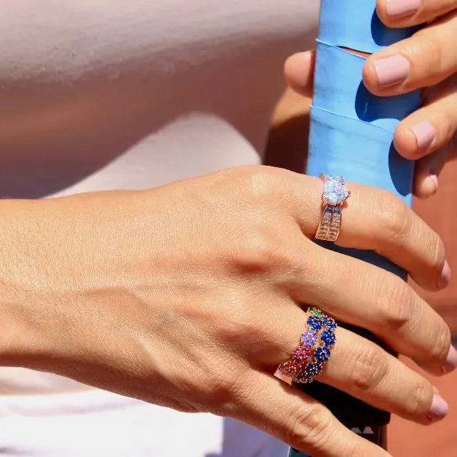 Colourful Flower Tennis Bracelet [Villa Valentina]